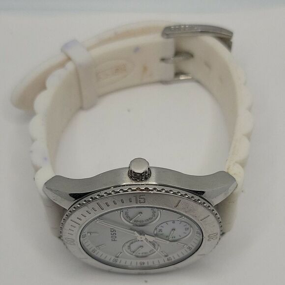 Fossil Stella ES2888 Women's White Silicone Analog Dial Quartz Wrist Watch DE618 - Picture 6 of 9